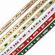 6 Rolls 6 Styles Christmas Hot Stamping Polyester Ribbons OCOR-D013-01-2
