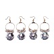 Perlas de perlas de chip cuelgan aretes EJEW-L218-09A-1