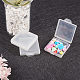 Benecreat8パック5x5x1.5cm小さなつや消しの正方形のプラスチックビーズ収納容器ハーブ用のふた付きボックスケース  小さなビーズ  宝石のパーツ  およびその他の小物 CON-BC0005-35-6