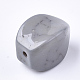 樹脂ビーズ  模造ターコイズ  オーバル  ライトグレー  21x13x12mm  穴：2mm RESI-T034-01A-2