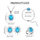 Cubic Zirconia Oval Pendant Necklace & Link Bracelet & Cuff Ring & Stud Earrings SJEW-SZC0001-01E-2