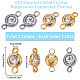 SUNNYCLUE 24Pcs 2 Colors 304 Stainless Steel Crystal Rhinestone Connector Charms STAS-SC0006-37-2