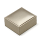 プラスチック製ペンダントボックス  ベルベットと  長方形  淡い茶色  8.5x7.5x4cm OBOX-Q014-32-2