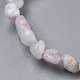 Bracelets extensibles en perles de kunzite naturelles BJEW-K213-27-3