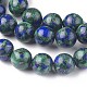 Brins de perles synthétiques assemblées en lapis-lazuli et malachite G-L528-03B-2