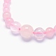 Cuentas de cuarzo rosa natural collares y pulseras conjuntos de joyas SJEW-L132-14-3