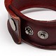 Trendy Unisex Casual Style Alloy Fleur De Lis Studded Leather Cord Wide Wristband Bracelets X-BJEW-L285-04-3