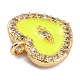 Ciondoli in ottone placcato oro con micro pavé di zirconi chiari ZIRC-L097-033C-G-2