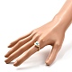 女の子の女性のためのナザールボンジュウの天然なシェルの指輪を持つ心  ゴールデンブラスリング  ホワイト  usサイズ8（18.1mm） RJEW-JR00394-01-3