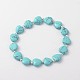 Coeur turquoise synthétique bracelets stretch BJEW-JB02066-01-1