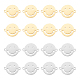 UNICRAFTALE 32Pcs 2 Colors 201 Stainless Steel Connector Charms Flat Round with Smiling Face Link Connectors Metal Laser Cut Double Hole Drop Dangles Pendants for Jewelry Making STAS-UN0049-84-1