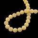 Rondes naturelles jaunes perles de jade brins G-R336-8mm-03-2