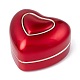 Cajas de anillo de joyería de plástico de corazón OBOX-F005-04D-1