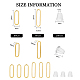 SUPERFINDINGS 12Pcs 2 Sizes 18K Gold Plated Brass Oval Stud Earrings Geometric Earring Studs Minimalist Geometry Earring Posts with 30Pcs Plastic Ear Nuts for DIY Jewelry Making Findings KK-FH0005-08-2