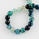 Dyed Natural Multi-Color Agate Beads Strands G-R177-6mm-05-2