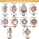 Chgcraft 20 piezas 10 colgantes de madera de nogal natural de estilo WOOD-CA0001-60-2