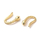 Boucles d'oreilles manchette serpent en laiton plaqué en rack avec strass EJEW-D061-33G-2