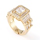 Adjustable Brass Micro Pave Clear Cubic Zirconia Cuff Rings RJEW-L098-002G-2
