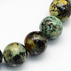 Brins de perles rondes en turquoise africaine naturelle (jaspe) G-S181-6mm-1