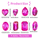 FINGERINSPIRE 64 Pcs 4 Shapes Pointed Back Rhinestone 18mm Glass Rhinestones Gems Fuchsia Rectangle/Teardrop/Heart/Oval Jewels Embelishments with Silver Plated Back Crystals Stones for Jewelry Making RGLA-FG0001-12-2