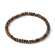 Natural Tiger Eye Rondelle Beaded Stretch Braceletss BJEW-JB09980-08-1