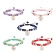 5Pcs 5 Style Alloy Enamel Cross Charm Bracelets Set BJEW-JB08817-1