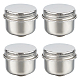UNICRAFTALE 4 pcs Stainless Steel Oil Painting Cup Palettes Container Cup Metal Dipper Painting Pot Container with Lid and Clip Large Mouth Single Dipper Pallete Cup for Drawing CON-WH0001-17-1