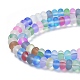 Frosted Transparent Glass Beads Strands FGLA-M002-01C-3