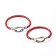 Braided Imitation Cowhide Leather Cord Bracelets for Couple BJEW-JB06443-7