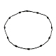 304 collier chaîne serpent ronde en acier inoxydable avec perles ovales NJEW-E098-04EB-1