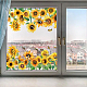 ポリ塩化ビニールの窓の静的なステッカー  長方形  窓の装飾用  花  380x1160mm AJEW-WH0385-0004-7