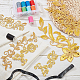NBEADS 8 Pcs 4 Styles Embroidery Lace Flower Patches PATC-NB0001-01-4