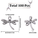 SUNNYCLUE 1 Box 100Pcs Silver Dragonfly Charms Bulk Flying Dragonfly Charm Insect Tibetan Alloy Spring Dragonflies Charm for Jewelry Making Charms Supplies Keychain Dangles Earring Necklace DIY Craft TIBE-SC0001-91-2