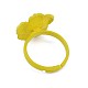 Golden Plated Adjustable Spray Painted Alloy Rhinestone Flower Finger Ring RJEW-E031-03B-2