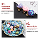 PandaHall 90pcs 15 Color Crystal Glass Ball Charms with Star Star Glitter Sequins GLAA-PH0007-58-2