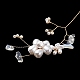 ガラスシードビーズ  オパライト金色の真鍮線に包まれた枝  abs模造真珠の花飾り  DIYワイヤーツリー彫刻用  ビーズの盆栽  135~150x30~35x8~9mm GLAA-K060-05G-05-6