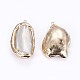 Galvanoplastie perle baroque naturelle gros pendentifs perle keshi PEAR-F010-02G-2