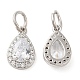 Rack Plating Brass Micro Pave Clear Cubic Zirconia Charms KK-Z026-10P-1