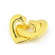 Latón dos bucles corazón entrelazados broches para joya de diy KK-M051-01G-1