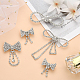 CHGCRAFT 12Pcs 4 Styles Butterfly Brooch Pin Set Rhinestone Butterfly Brooch Pins Brass Badge Silver Butterfly Pin for Scarf Shirts Dresses Bridal Suit JEWB-CA0001-19-3