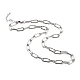 Collares de cuentas de perlas de imitación de plástico blanco y conjuntos de collares de cadena de clip de hierro NJEW-JN03059-4