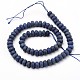 Frosted Natural Lapis Lazuli Rondelle Bead Strands G-L379-05-8x5mm-2