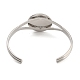 Creazione di braccialetti a polsino aperto in ottone placcato a cremagliera&nbsp;KK-M098-01P-3