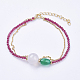 Synthetic Gemstone Imitation Ruby Multi-strand Bracelets BJEW-I247-03-B-1