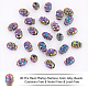 Nbeads 30 pièces placage en rack perles en alliage de couleur arc-en-ciel PALLOY-NB0003-88-4