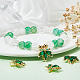 Beebeecraft 1 Box 8Pcs Maple Leaf Charm 18K Gold Plated Cubic Zirconia Green Crystal Spring Theme Plant Leaves Pendants Dangle Charms for DIY Jewelry Necklace Earrings Bracelet Making KK-BBC0010-33-4