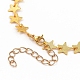 Braccialetti con catena a maglie in ottone con stella testurizzata X-BJEW-JB05350-3