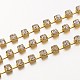 4mm Wide Golden Tone Grade A Garment Decorative Trimming Brass Crystal Rhinestone Cup Strass Chains X-CHC-S16-G-1