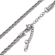304 ожерелье из веревки из нержавеющей стали для мужчин и женщин NJEW-K245-023D-2