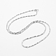 Стерлингового серебра цепи змейки ожерелья STER-F028-09P-1
